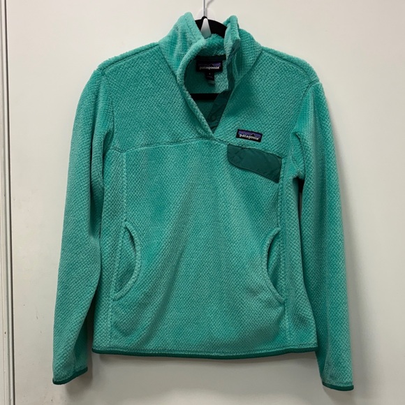 Patagonia Sweaters - PATAGONIA WOMENS TURQUOISE COWL NECK SWEATER
